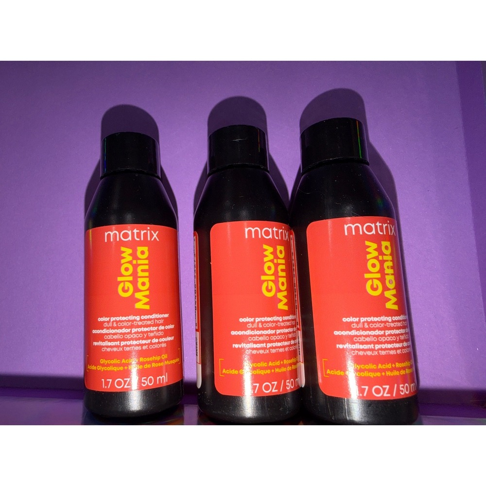 Matrix Glow Mania Color‎ Protecting Conditioner hair care travel Rosehip Oil 3pk